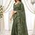 Mehendi color georgette embroidered work saree with un-stitch blouse