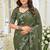 Mehendi color georgette embroidered work saree with un-stitch blouse