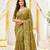 lemon georgette embroidered saree with blouse
