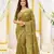 lemon georgette embroidered saree with blouse