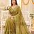 lemon georgette embroidered saree with blouse