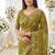 lemon georgette embroidered saree with blouse