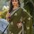 mehendi green star georgette embroidered saree with blouse