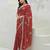 rust star georgette embroidered saree with blouse