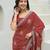 rust star georgette embroidered saree with blouse
