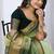 pista organza embroidered & jacquard border saree with blouse