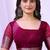 rani pink organza embroidered & jacquard border saree with blouse