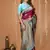 magenta silk blend zari weaving saree with blouse