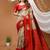 chiku silk blend zari weaving saree with blouse