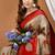 chiku silk blend zari weaving saree with blouse