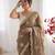 grey silk blend embroidered & lace border saree with blouse