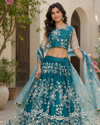 RAMA SOFT NET LEHENGA CHOLI WITH DUPATTA FESTIVAL WEAR COLLECTION