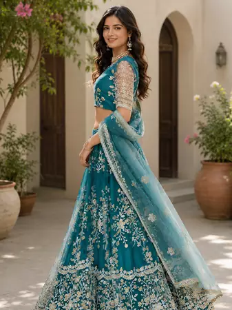 RAMA SOFT NET LEHENGA CHOLI WITH DUPATTA FESTIVAL WEAR COLLECTION