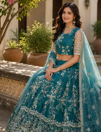 RAMA SOFT NET LEHENGA CHOLI WITH DUPATTA FESTIVAL WEAR COLLECTION