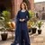 Blue natural crepe farshi salwar suit set