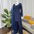 Blue natural crepe farshi salwar suit set