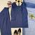 Blue natural crepe farshi salwar suit set