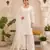 White natural crepe farshi salwar suit set