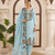 Sky blue jmc silk thread work suit set