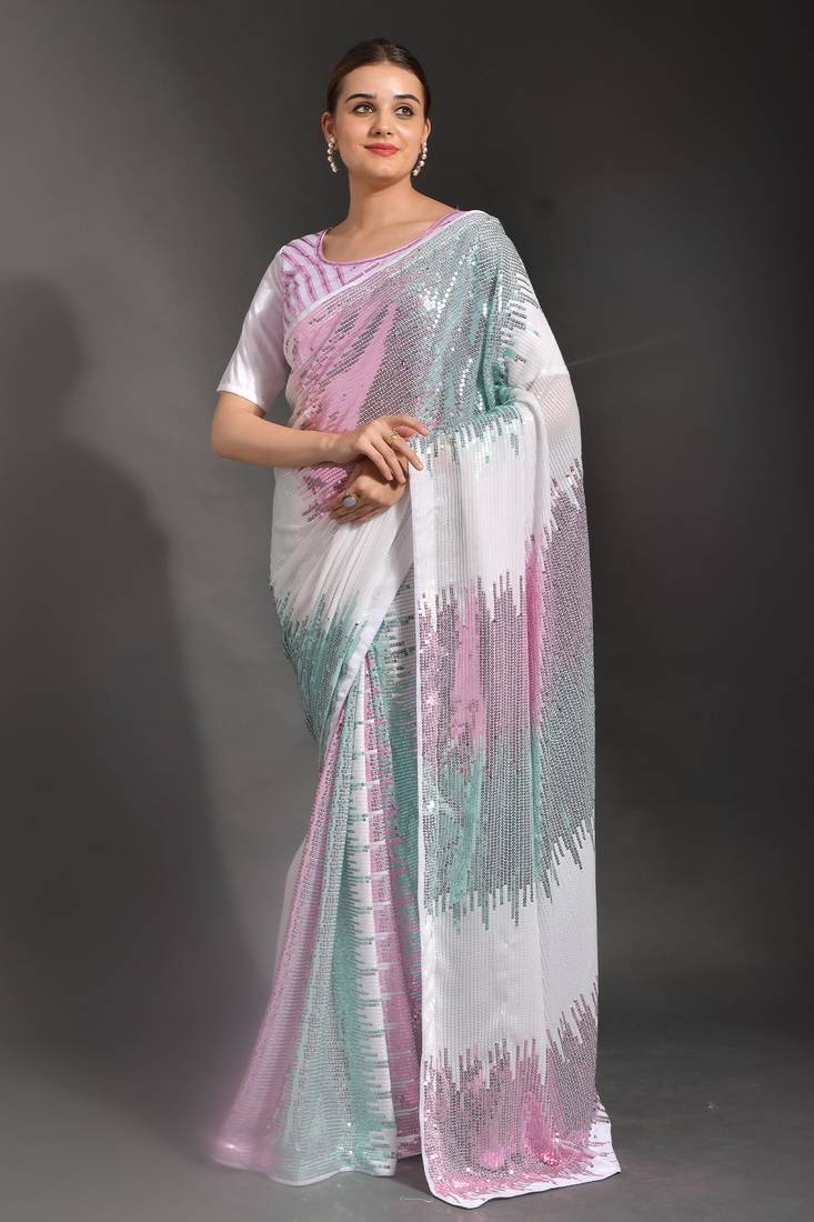 designer georgette saree with blouse
