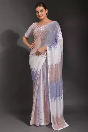 designer georgette saree with blouse