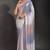 Designer heavy georgette saree with multicolored sequins embroidery work & satin banglori blouse