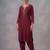 Maroon embroidered rayon kurta set