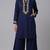Blue embroidered rayon kurta set