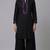 Black embroidered rayon kurta set