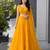 mustard organza printed lehenga choli