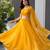 mustard organza printed lehenga choli