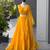 mustard organza printed lehenga choli