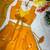 mustard organza printed lehenga choli