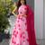 baby pink organza printed lehenga choli