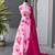 baby pink organza printed lehenga choli