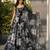 black organza printed lehenga choli