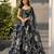 black organza printed lehenga choli