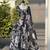 black organza printed lehenga choli