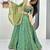 green silk blend embroidered lehenga choli