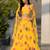 light yellow georgette printed lehenga choli