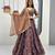 dark purple silk blend embroidered lehenga choli