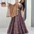 dark purple silk blend embroidered lehenga choli