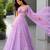 lavender georgette printed lehenga choli