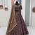 dark purple silk blend embroidered lehenga choli