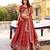 red silk blend embroidered lehenga choli