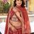 red silk blend embroidered lehenga choli