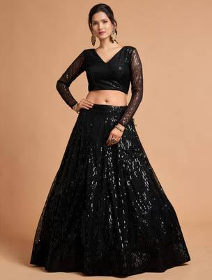 black net embroidered lehenga choli 2