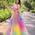 multicolor organza printed lehenga choli
