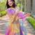 multicolor organza printed lehenga choli