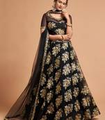 black net embroidered lehenga choli